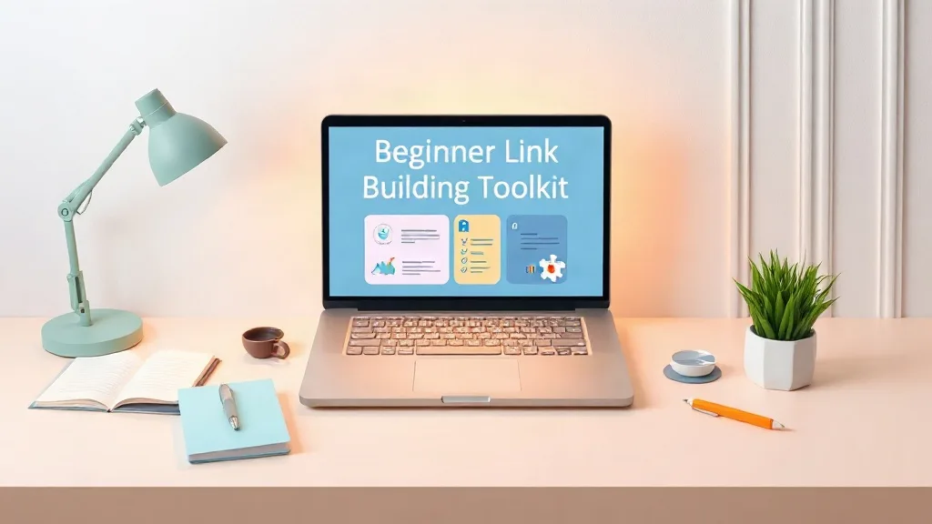 Link building for beginners toolkit with backlink diagram and checklist