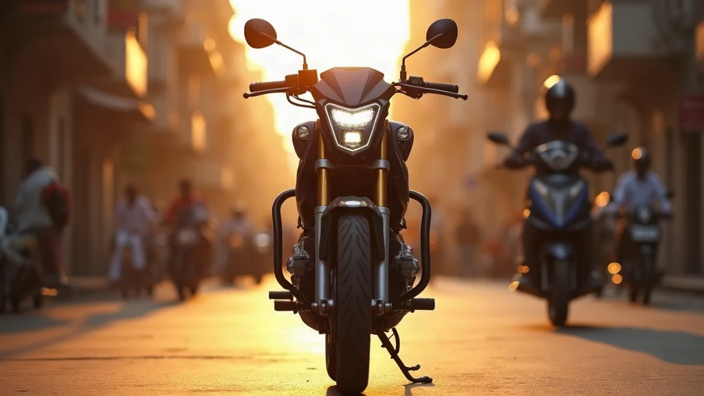 Honda ADV160 scooter in India city street at sunset